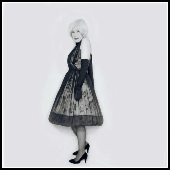 Vintage Formal Iconic 50s Dress Fit & Flare Evening Party Cocktail - Picture 7 of 14